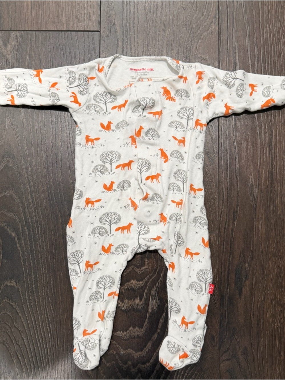 Magnetic Me Baby Footed Onesie - Friendly Fox - 3-6m Cotton